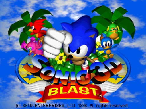 Sonic 3D: Flickies' Island title screen for Sega Saturn